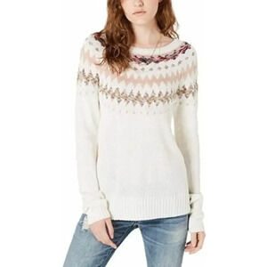 White Pullover Preppy Ski Holiday Sweater‎ Size Medium American Rag